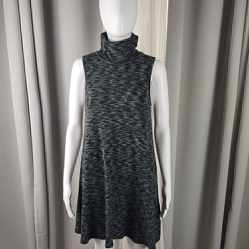 Alya Turtleneck Sleeveless Midi Black, Gray Dress Size XS - Picture 1 of 11